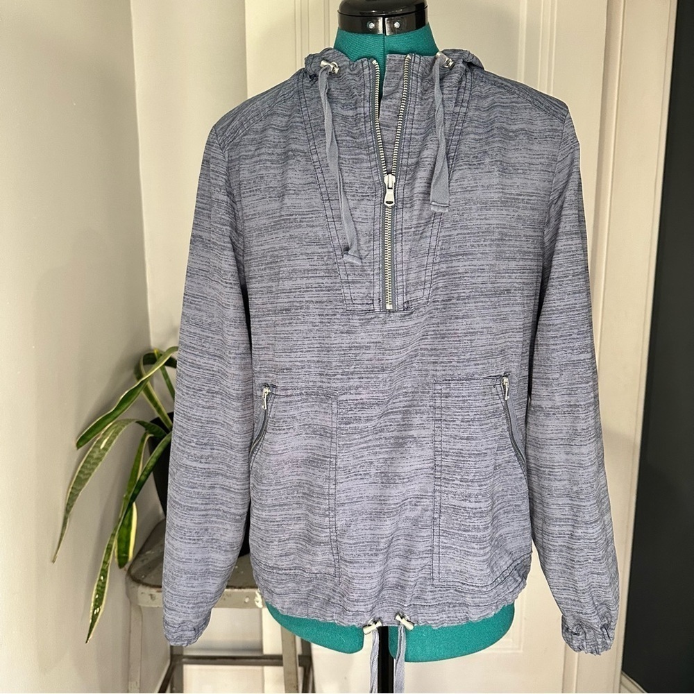 Lou & Grey Space Dye Half Zip Hooded Pullover Blue Size XS